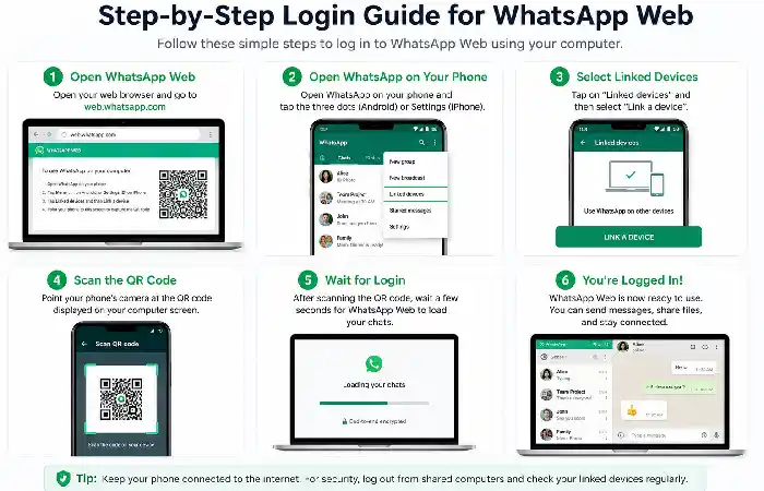 step by step login whatapp